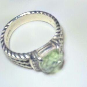 David Yurman Petite Wheaton® Ring Sterling Silver Prasiolite and Diamonds